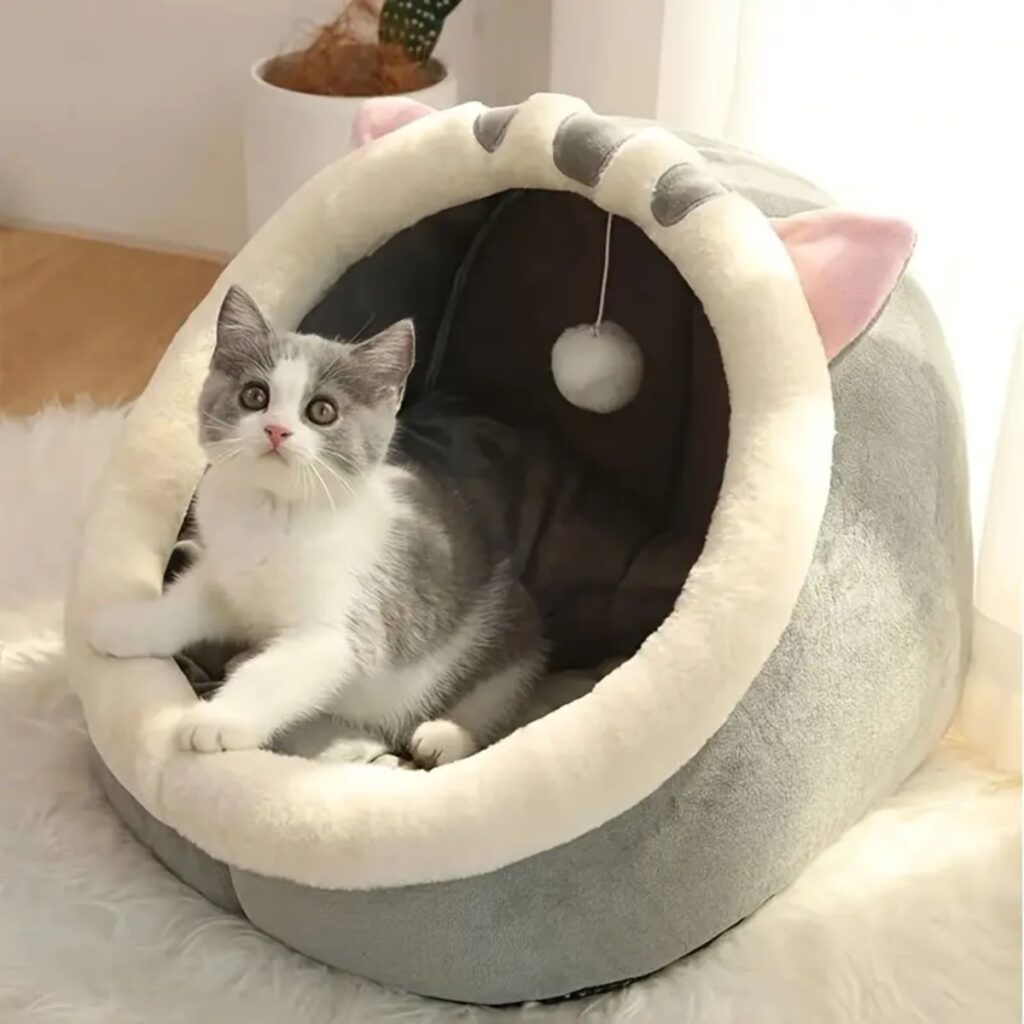 Casa de Gato de Pelúcia com Almofada