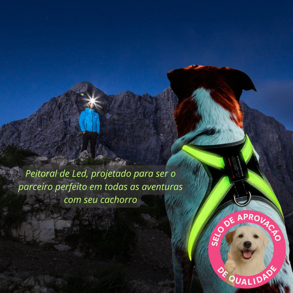 Peitoral LED para Cães